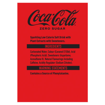 Coca-Cola Zero Sugar soft drink 3L bottle, UK version