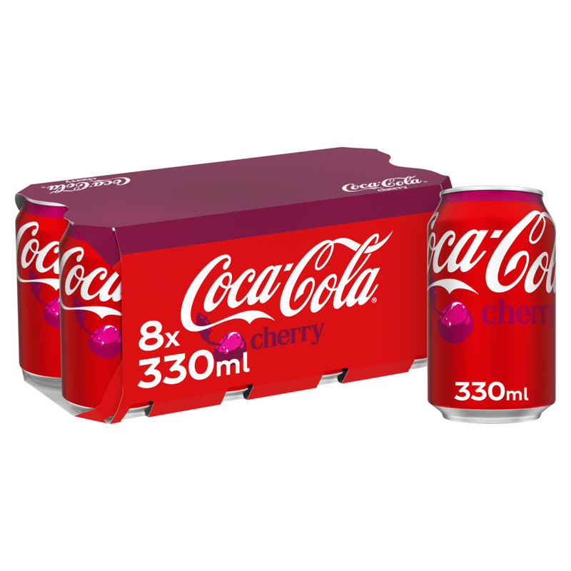 Coca-Cola Cherry cola 8x330ml multipack - British product