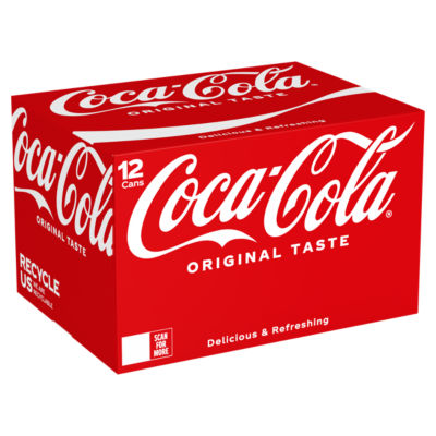 Coca-Cola Original Taste soft drink 12x330ml, imported from the UK