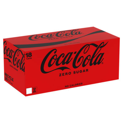 Coca-Cola Zero Sugar cola 18 x 330ml (British brand)
