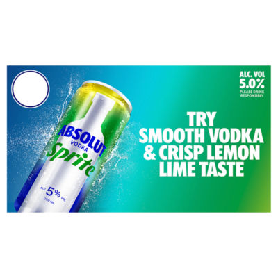 Absolut Vodka Sprite cocktail 250ml can - British product