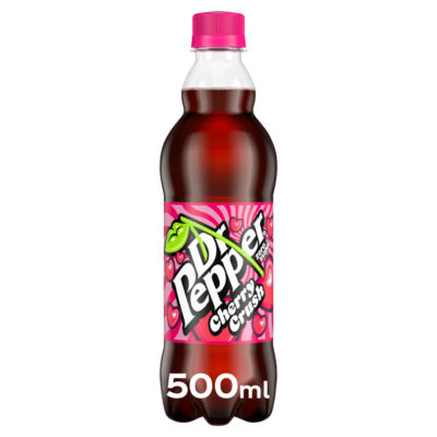 Dr Pepper Zero Cherry Crush 500ml carbonated soft drink, imported from the UK