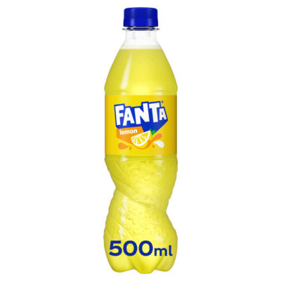 Fanta Lemon sparkling soft drink 500ml (British brand)