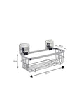 Showerdrape chrome suction wall mounted bottle basket 30kg capacity (British brand)