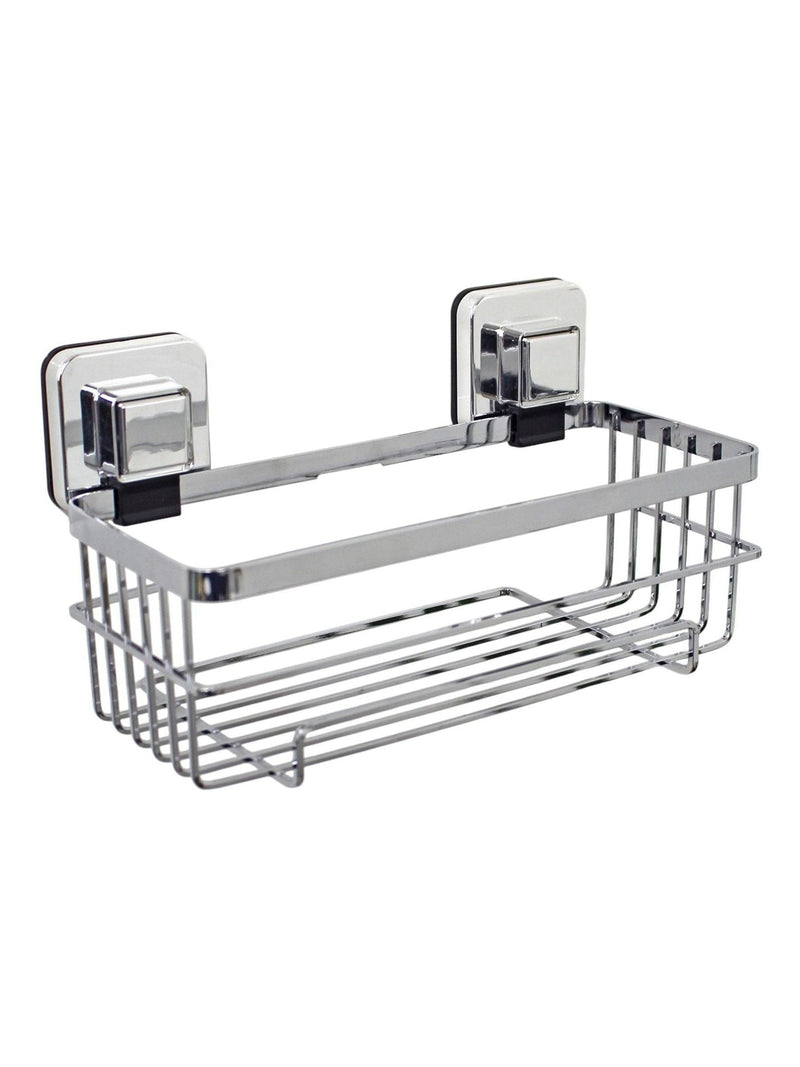 Showerdrape chrome suction wall mounted bottle basket 30kg capacity (British brand)