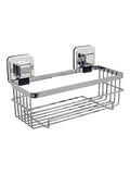 Showerdrape chrome suction wall mounted bottle basket 30kg capacity (British brand)