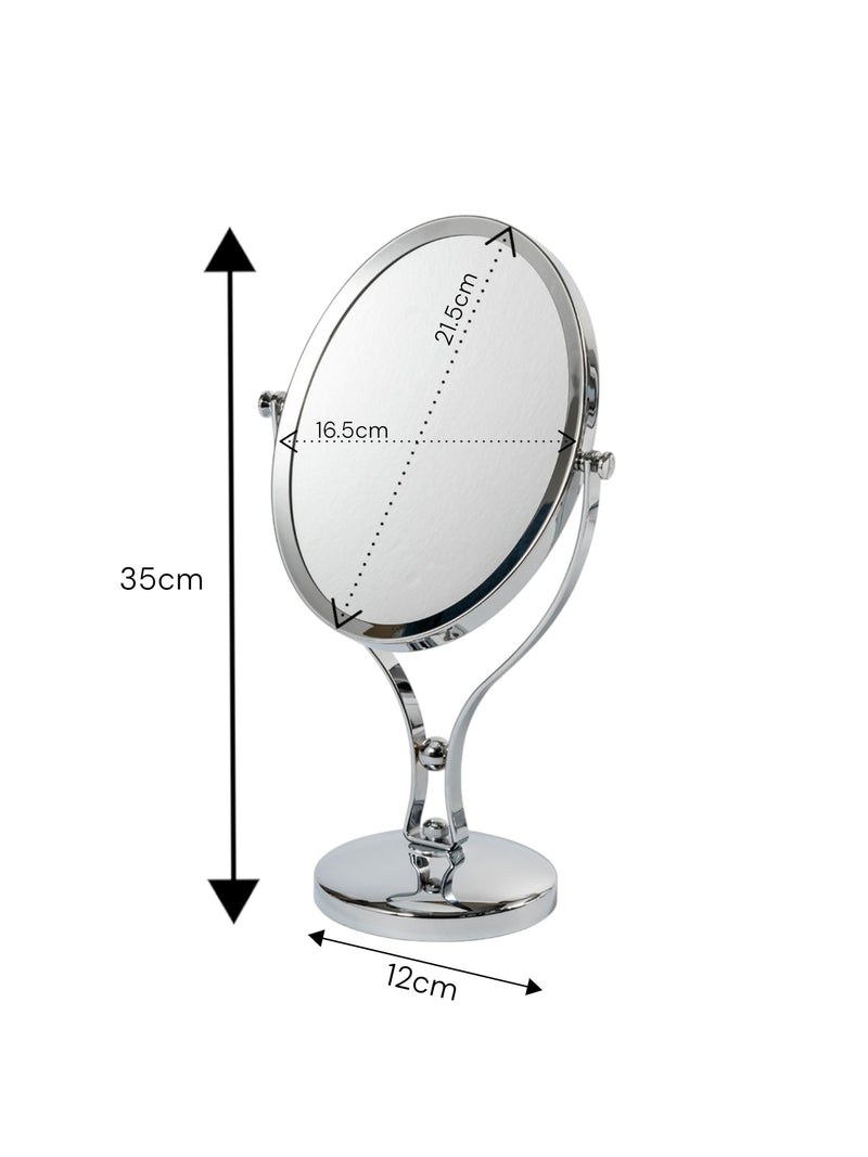 Showerdrape chrome vanity mirror oval 5x magnification - British product