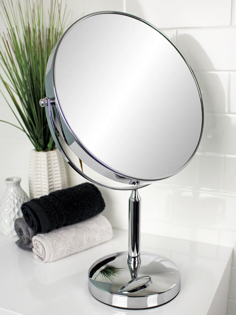 Showerdrape Helios chrome makeup mirror with 5x magnification, 42.5x28x15cm (British brand)