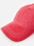 Oliver Bonas denim bow cap hat washed red, UK version