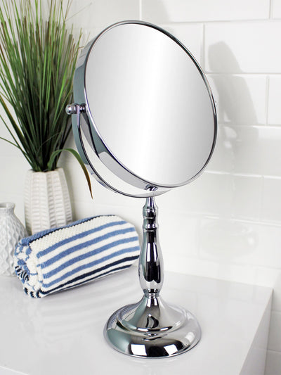 Showerdrape Chrome Vanity Mirror Round 7x Magnification Reversible 40.5cm