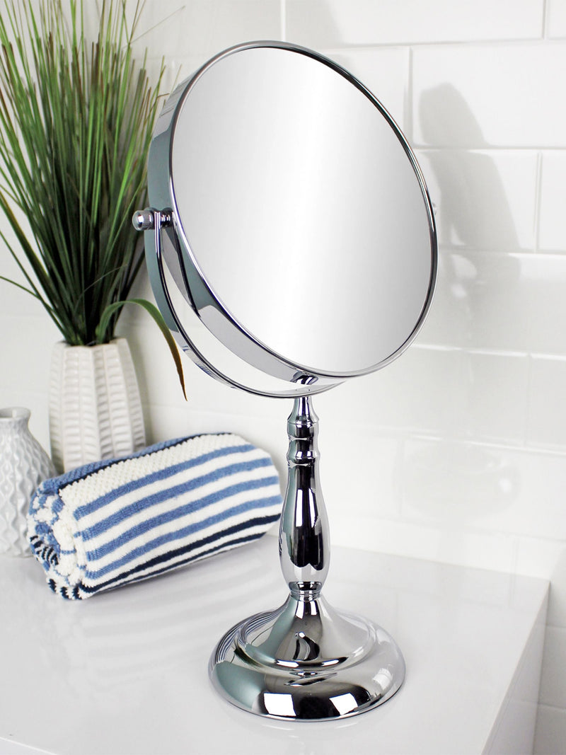 Showerdrape chrome vanity mirror round 7x magnification reversible 40.5cm (British brand)