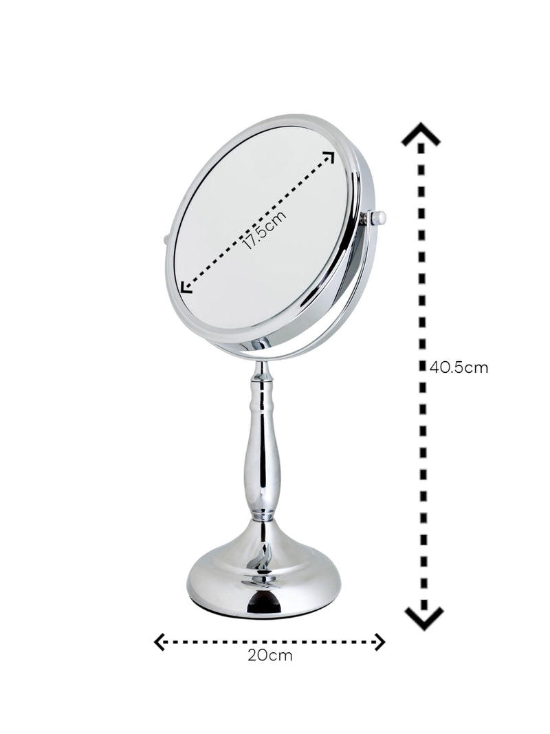 Showerdrape chrome vanity mirror round 7x magnification reversible 40.5cm (British brand)