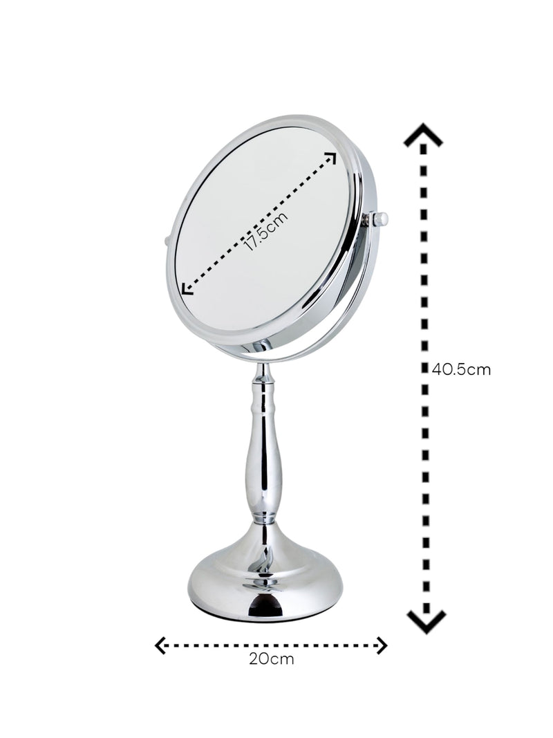 Showerdrape chrome vanity mirror round 7x magnification reversible 40.5cm (British brand)