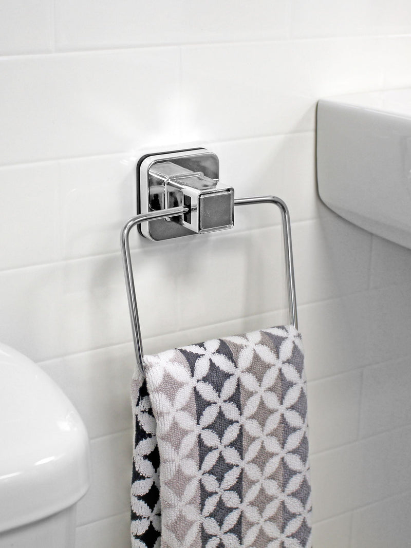 Showerdrape chrome suction wall mounted towel ring (British brand)