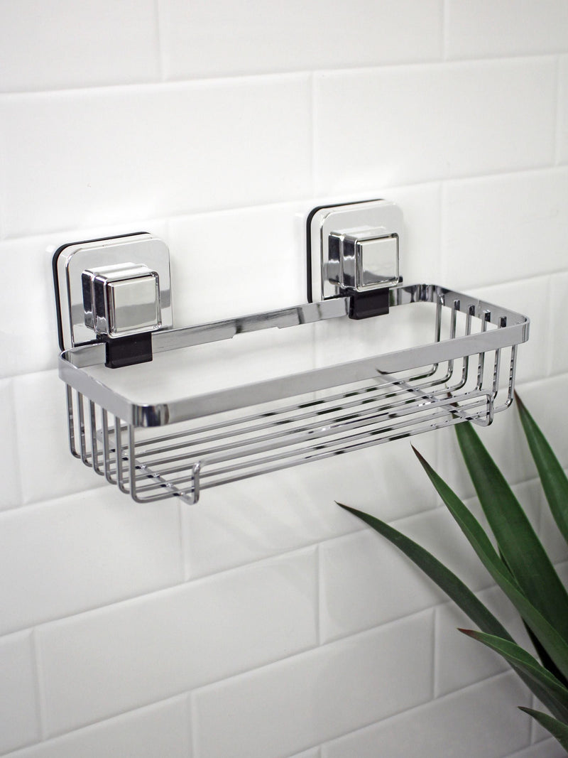 Showerdrape chrome suction basket 26cm wide - British product