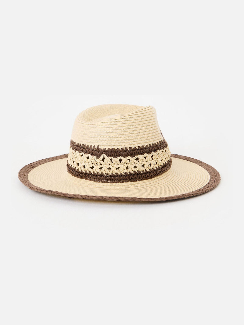 Oliver Bonas cream open weave fedora hat, imported from the UK