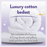 Slumberdown 4.5 Tog Kids Bedset Single (British brand)