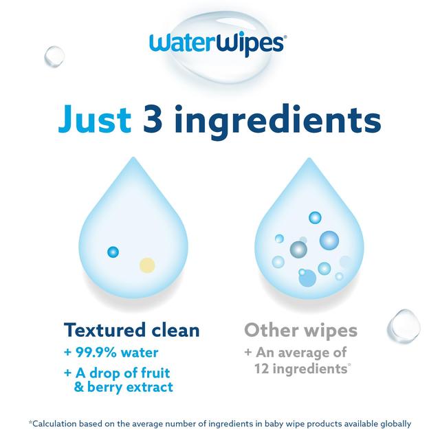 WaterWipes Baby Wipes Sensitive Weaning Plastic Free Wipes 240 Wipes 4 x 60 per pack GOODS M&S
