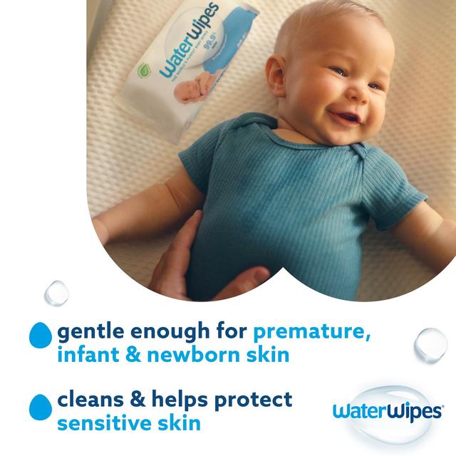 WaterWipes Baby Wipes Sensitive Newborn Plastic Free Wipes 240 Wipes   4 x 60 per pack GOODS M&S
