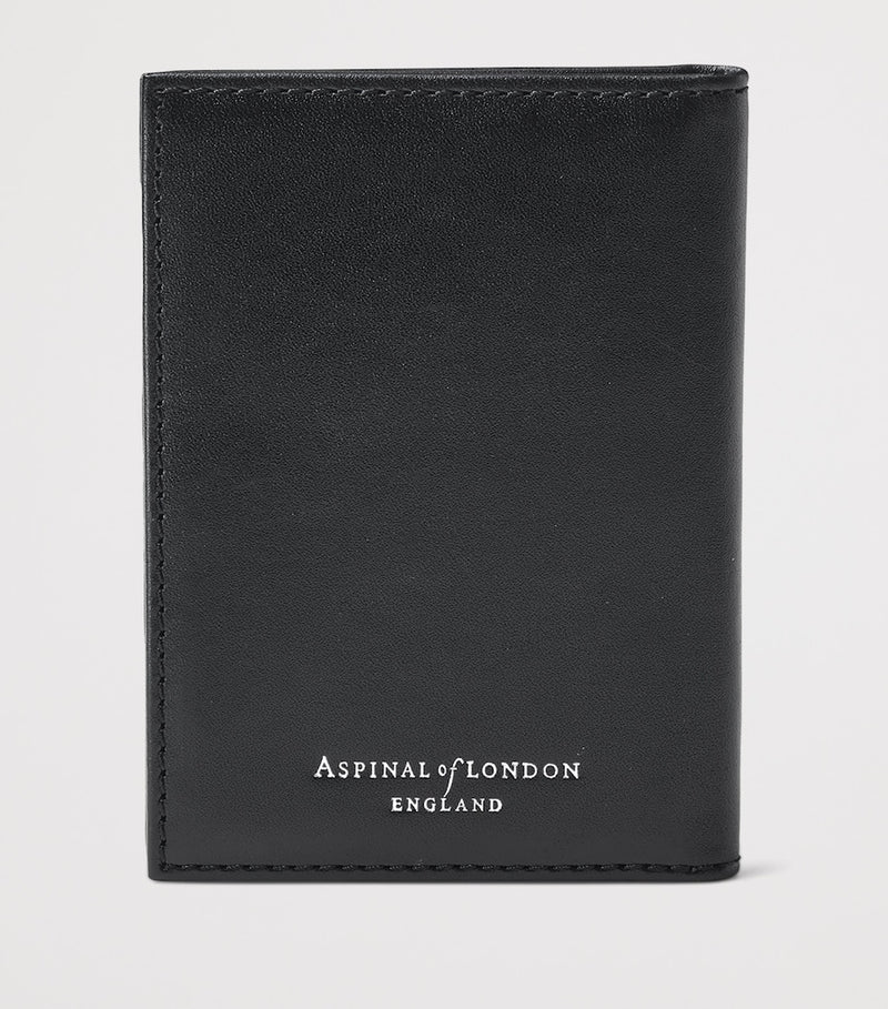 Aspinal of London leather double fold card holder 11cm, imported from the UK