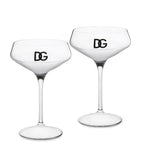 Dolce&Gabbana logo martini glasses set of two, 17cm height - British product