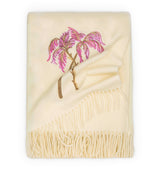 Harrods Loretta Caponi Virgin Wool Pink Palm Throw 132cm × 159cm- Buy online at McGrocer