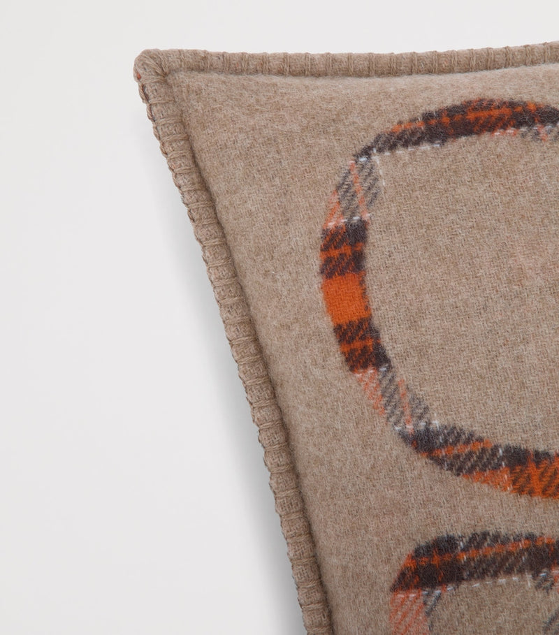 LOEWE cashmere and wool check motif cushion 51cm x 51cm, UK version