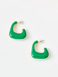 Oliver Bonas green puffy hoop earrings, UK version