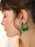 Oliver Bonas green puffy hoop earrings, UK version