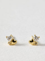 Next Oliver Bonas Gold Tone Estelle Heart Cluster Gold Plated Stud Earrings- Buy online at McGrocer
