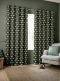 Emily Bond Peggy dachshund curtains fern green (British brand)
