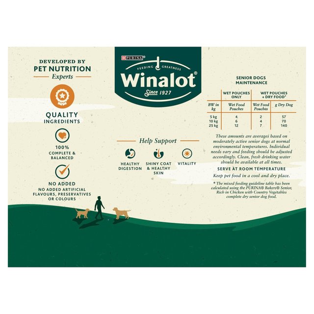 Winalot Meaty Chunks Senior Mixed in Gravy Wet Dog Food 12 x 100g GOODS M&S