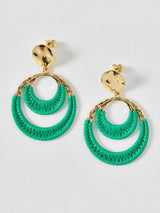 Next Oliver Bonas Tabitha Green Woven Hammered Disc Drop Earrings- Buy online at McGrocer