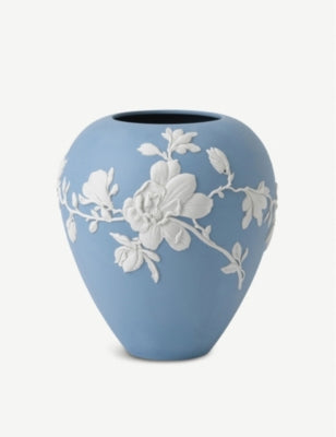Wedgwood Magnolia Blossom jasperware vase 18cm (British brand)