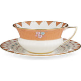 Wedgwood Peony Diamond teacup and saucer set, imported from the UK