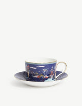 Harrods Wedgwood Wonderlust Blue Pagoda Teacup and Saucer- Buy online at McGrocer