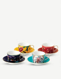 Wedgwood teacup and saucer set of four Wonderlust floral print, UK version