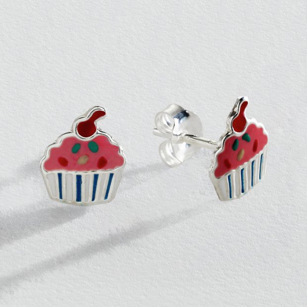 Revere cupcake enamel stud earrings, UK version