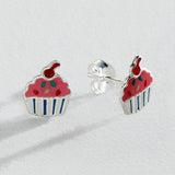 Revere cupcake enamel stud earrings, UK version