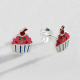 Revere cupcake enamel stud earrings, UK version