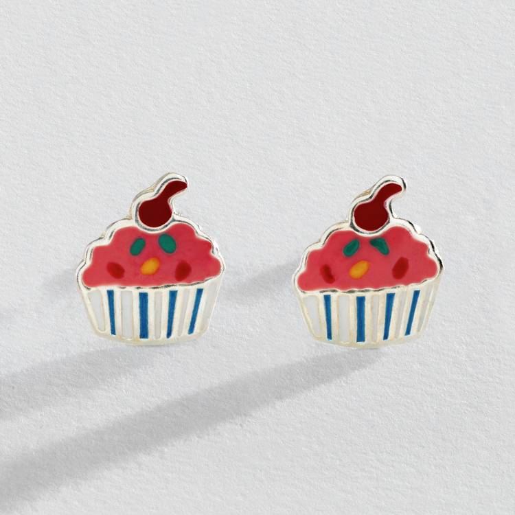 Revere cupcake enamel stud earrings, UK version