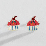 Revere cupcake enamel stud earrings, UK version
