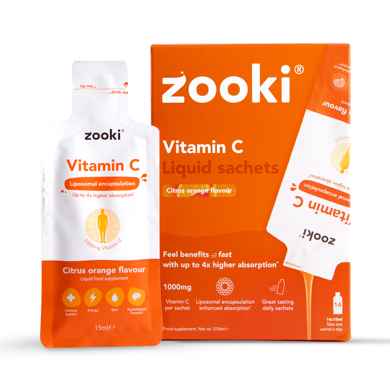 Zooki liposomal vitamin C citrus orange 14 sachets - British product