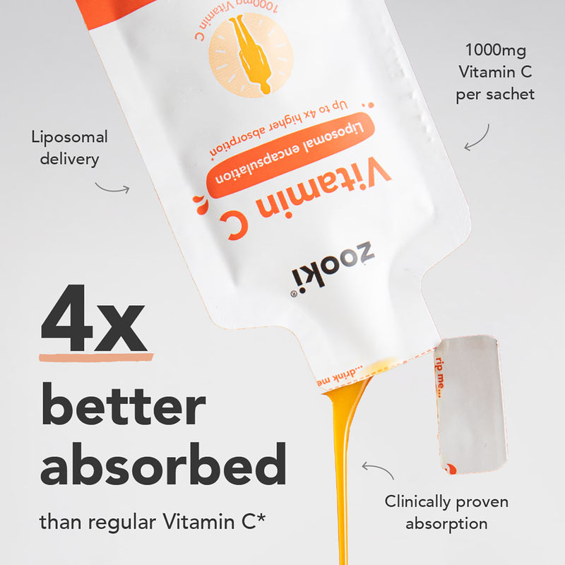 Zooki liposomal vitamin C citrus orange 14 sachets - British product