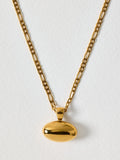 Oliver Bonas gold tone oval pendant necklace stainless steel, UK version