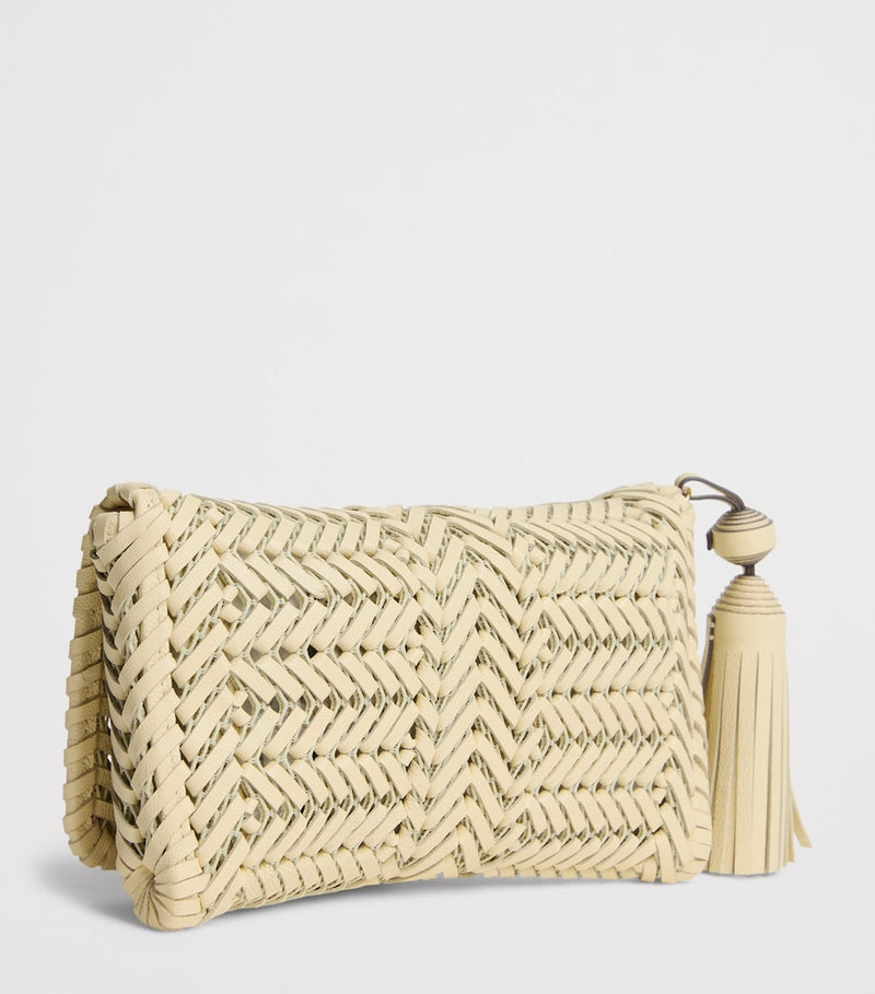 Anya Hindmarch Neeson woven leather clutch bag - British brand
