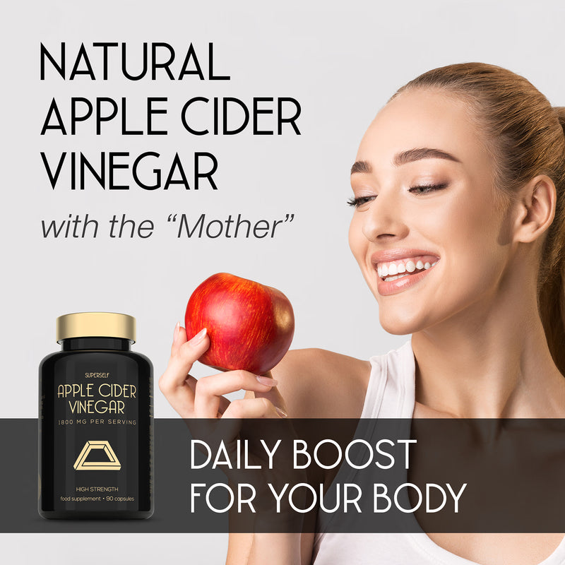 SuperSelf apple cider vinegar capsules 1800mg 90 capsules (British brand)