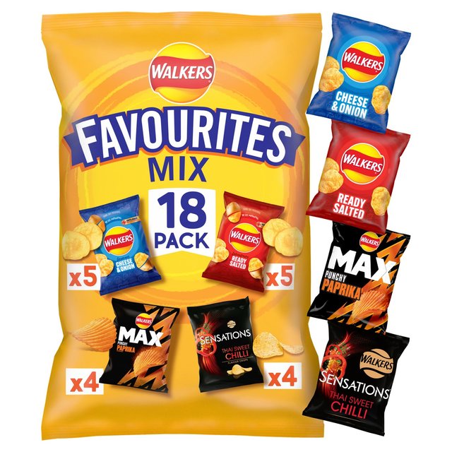 Walkers Favourites Mix Multipack Snacks Crisps   18 per pack GOODS M&S