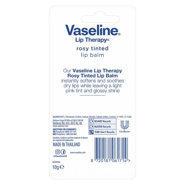 Vaseline Rosy Tinted Lip Balm 10g GOODS M&S