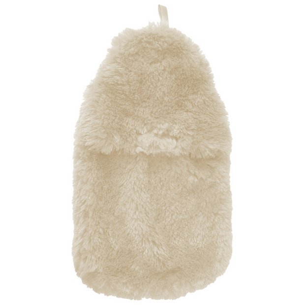 Hot water bottle and fur cover cream, imported from the UK